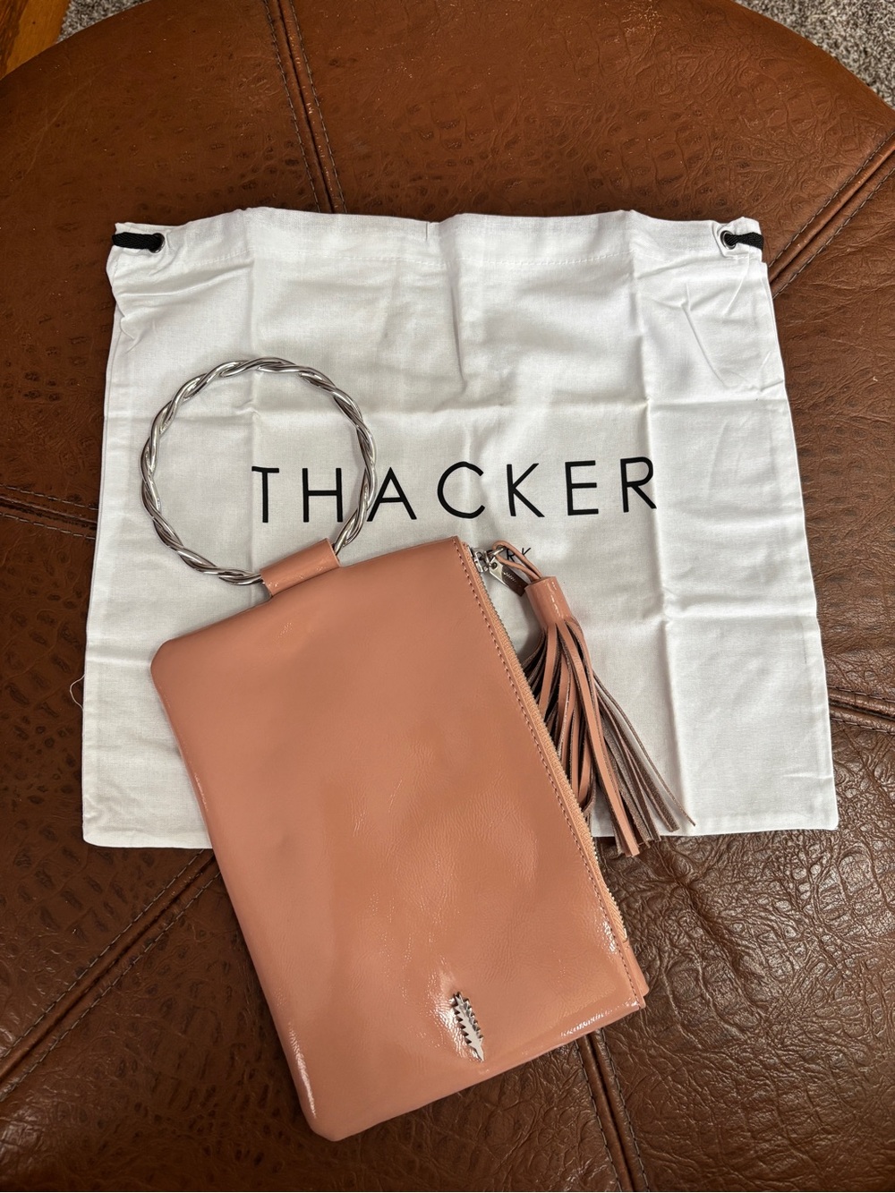 Thacker Nolita Shiny Patent Leather Vintage Rose (Beige) Cutch